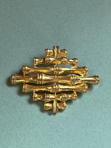 Estate Staggered Faux Goldtone Bamboo Trapezoid Shaped Brooch Pin - 2 and 1/8th’ - $11.29