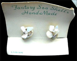  Fantasy Sea Shells Earrings Vintage Hand Made Vtg Criterion Screw Backs Card - £11.72 GBP