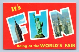 Large Letter Fun at Worlds Fair New York NY NYC 1964 UNP Chrome Postcard C18 - £3.09 GBP