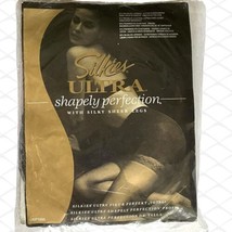Silkies Ultra Jet Black Size Large Shapely Perfection Pantyhose Silky Sh... - £7.12 GBP