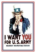 I Want You for the U.S. Army by James M. Flagg #2 - Art Print - £17.19 GBP+