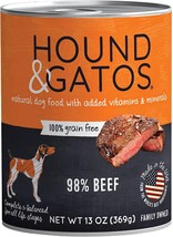 Hound And Gatos Dog Grain Free Beef 13oz. (Case of 12) - £78.32 GBP
