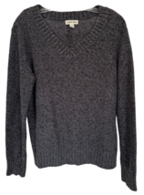 St. John&#39;s Bay Women&#39;s V-Neck Sweater Long Sleeve Size XL Gray Heather - £10.90 GBP