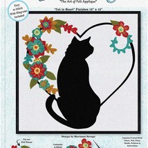 WhiskerWonders Felt Collage Applique Kit - Purrfect Cat in Heart Design ... - $47.47