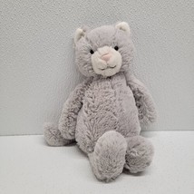 Jellycat Bashful Gray &amp; White Kitty Cat 10&quot; Soft Plush Toy - £14.23 GBP