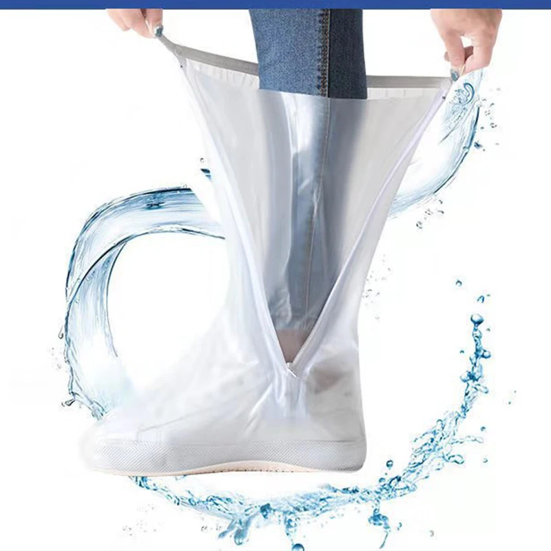Sporting Reusable Water Proof Shoe Cover Long Length Slip-resistant Zipper Rain  - £32.69 GBP