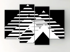 The Canvas Made 4 Set Black White Pyramid 3D Wall Art Decor Modern - £503.38 GBP