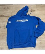 Assumption Football Hoodie Sweatshirt Mens Medium Blue Worcester NCAA - $25.03