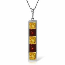 2.25 Carat 14K Solid White Gold Darkest Hour Citrine Garnet Necklace 14&quot;-24&quot; - £310.80 GBP