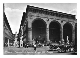 Italy RPPC Florence Piazza Signoria Loggia Orcagna Interdetta 1954 Postcard 4X6 - £6.28 GBP