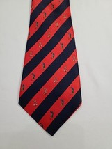 Rene Chagal Handmade Silk Neck Tie All Over Golfer Print - £7.51 GBP