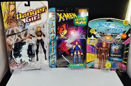 Set of 3 Action Figures, Danger Girl Natalia, Xmen Psylocke and Star Trek Vorgon - £30.92 GBP