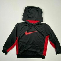 Nike Therma fit boys pullover hoodie size large black/red polyester UB18 - £7.93 GBP