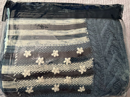 Ralph Lauren Indigo Cottage Rl Flag Blue "54'x72" Knit Throw Blanket $355 Nip - $257.09