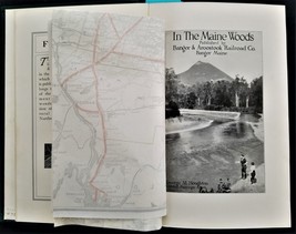 1922 Antique Bangor &amp; Aroostook Railroad W Foldout Map Maine Hunting Fishing - £98.57 GBP