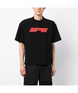 Spencer Badu Black Red Logo-Print Cotton Short Sleeve Tee T-Shirt Size L... - $82.06 CAD
