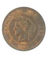 1887 France 5 Centimes Coin Red/Brown KM#821.1 - $70.97 CAD