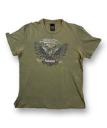 VTG Lucky Brand Shirt Mens Large Short Sleeve Graphic Y2K Faded Green Eagle - £15.56 GBP