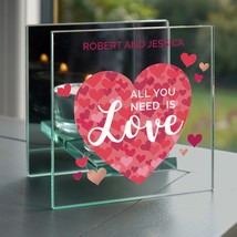 Personalised All You Need is Love Mirrored Glass Tea Light Holder , Birthday Gif - £11.67 GBP