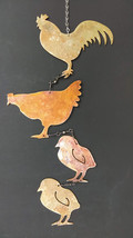 Rooster Hen and Chicks Metal Windcatcher Spinner Rustic Farm Ranch Whirligig - $32.00