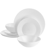 Gibson Ultra Patio 12 Piece Tempered Opal Glass Dinnerware Set in White - $67.84 CAD