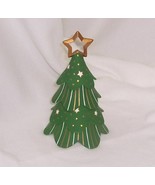 PartyLite Holiday Cheer Stackable Tree Hand Painted Bisque Porcelain Ret... - $17.77