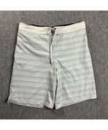 OP Ocean Pacific Board Shorts Mens Large 36-38 Gray Striped Swimming Pol... - $23.66 CAD