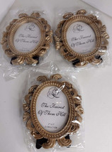 3 pcs  Gold 4&quot; Mini Baroque Oval PICTURE FRAMES Party Wedding Favors Events Home - £5.36 GBP