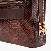 The Cortona Brown Python Leather Men’s Laptop Briefcase image 3