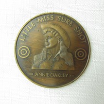 Vintage 1971 Annie Oakley Little Miss Sure Shot Bronze Art Medal 1.5 inch RARE - £78.79 GBP