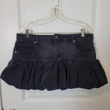 Madden NYC Women’s Denim Bubble Miniskirt Size Large Black Wash Lined NWT - $26.33 CAD