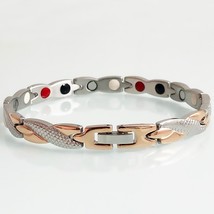 Health Magnetic Bracelet Men Stainless Steel Wristband for Women Rose Gold Color - £16.73 GBP