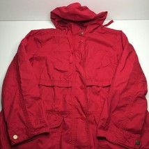 Style &amp; Co Womens Red Jacket Coat Pockets Zipper Snap Hood Drawstring Si... - £39.22 GBP