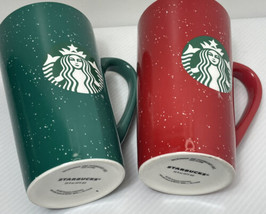 Starbucks Snowflake 2020 Coffee Tall Mug 16oz Holiday Red &amp; GreenSnowflake Cups - £14.63 GBP