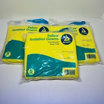 Disposable Isolation Gown Yellow 15 Count Fluid Resistant Large 2141 Dyn... - £11.87 GBP