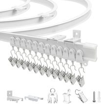 Flexible Bendable Curtain Track Wall Mount Curtain Rail Track System White 16Ft - £30.75 GBP