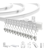 Flexible Bendable Curtain Track Wall Mount Curtain Rail Track System Whi... - £30.73 GBP