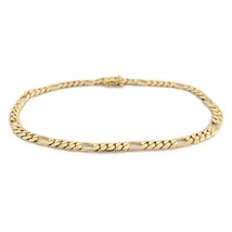 Authenticity Guarantee 
Men&#39;s Figaro Chain Link Bracelet 14K Yellow Gold, 8.1... - £715.42 GBP