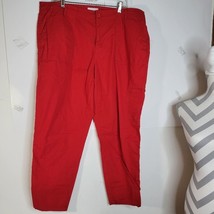 Womens Liz Claiborne Classic fit Red Cotton Pants Size 18 - £15.32 GBP