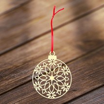 Wooden Christmas Ornament snowflake Holiday gift Home decor 4&quot; with Gift... - £4.27 GBP