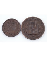 1878-1905 Espagne Pièce de Monnaie Lot (2pcs) 2 &amp; 5 Centimos (Vf-Unc) - $97.96 CAD