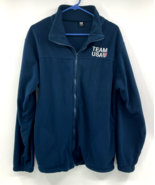 Team USA Olympics Full Zip Jacket Men's Size L Blue Long Sleeve Nylon Fleece - $13.86