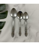 Oneidacraft Vintage Venus Floral Flatware Tea Soup Spoon Lot of 3 Stainless - $15.83