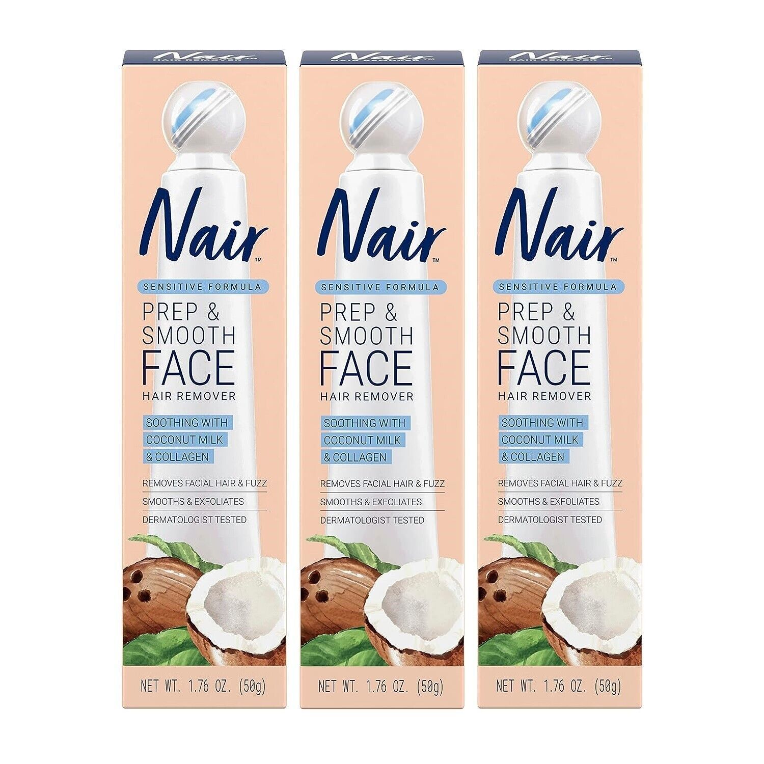 Nair Sensitive Formula Prep & Smooth Face Hair Remover, 1.76 Oz 3 Pack - $28.79