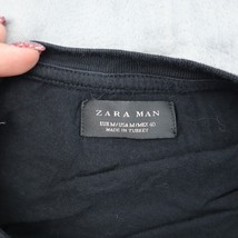 Zara Man Shirt Men 40 Black Pullover Short Sleeve Round Neck - £15.56 GBP
