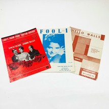 Set of 3 Music Sheets Laras Theme Fool #1 &amp; Hello Walls by Willie Nelson... - $9.89