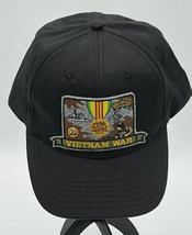 Black HAT/CAP w/embroidered square service medal patch and banner VIETNA... - $16.40