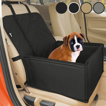 Dog Car Seat Reinforced Walls And 3 Belts Waterproof Black NEW - $49.24
