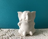 W7 - Small Sitting Elephant Ceramic Bisque Ready-to-Paint - $1.50