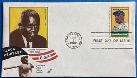 Set of Two U.S. #2016 20¢ Jackie Robinson FDCs Spectrum &amp; Baseball HOF Cachets - £3.60 GBP